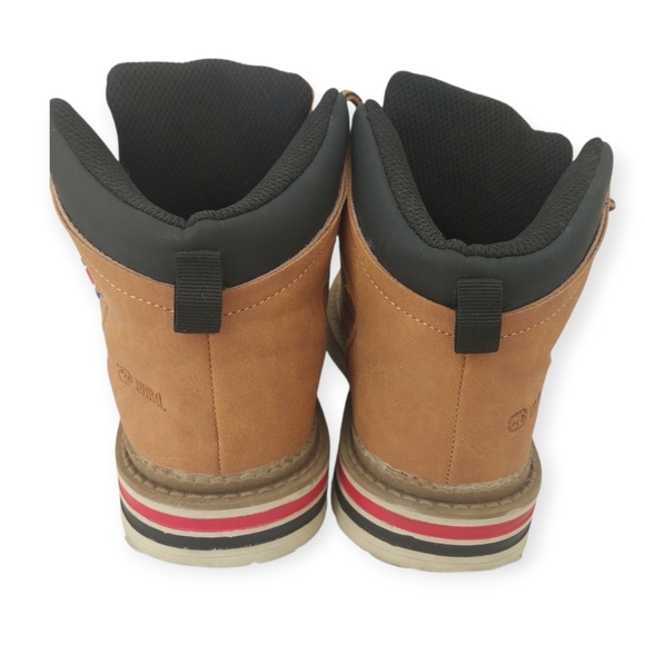 Ecko Unltd Kids Tan Work Boots Size 2 Boys Lace Up Ankle Boots - Picture 3 of 6